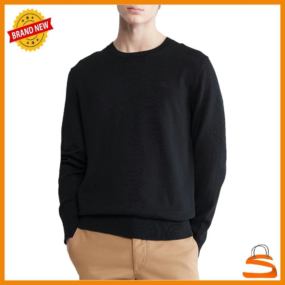 Men's Cotton Crewneck Sweater Long Sleeve Pullover Regular Fit